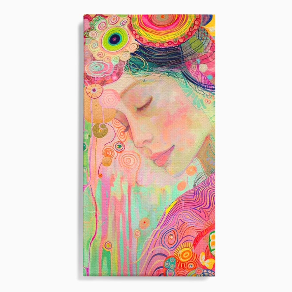 Tablou canvas cu tablou canvas cu portret de zana, fara rama, pe sasiu de lemn